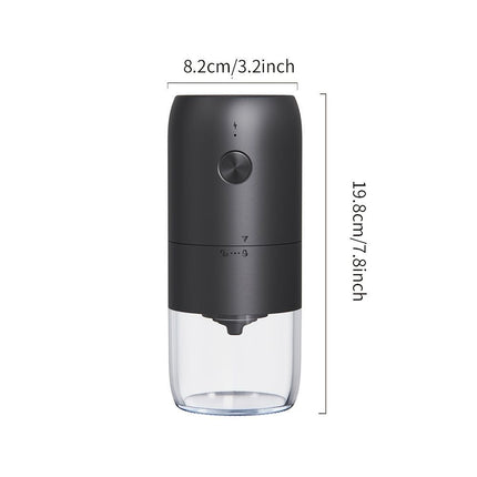 electric coffee grinder, Cliton coffee grinder, ceramic conical burr, portable coffee grinder, rechargeable coffee grinder, espresso coffee grinder, pour-over coffee grinder, Australia coffee grinder - Black - Size set