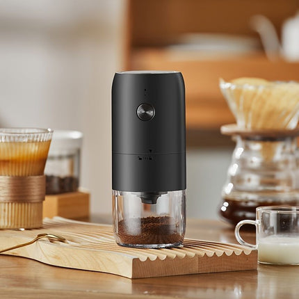 electric coffee grinder, Cliton coffee grinder, ceramic conical burr, portable coffee grinder, rechargeable coffee grinder, espresso coffee grinder, pour-over coffee grinder, Australia coffee grinder - White - Size set