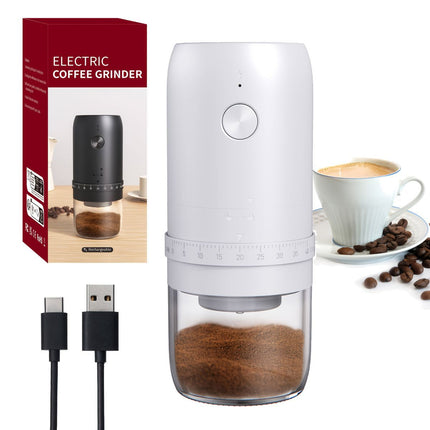 electric coffee grinder, Cliton coffee grinder, ceramic conical burr, portable coffee grinder, rechargeable coffee grinder, espresso coffee grinder, pour-over coffee grinder, Australia coffee grinder - White - Size set