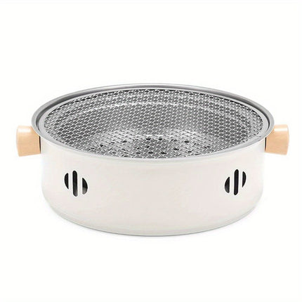 portable barbecue set, charcoal grill, tea boiling set, outdoor picnic, camping barbecue, indoor grill, Aussie camping, picnic Australia, dual function grill - White - Size set