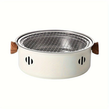 portable barbecue set, charcoal grill, tea boiling set, outdoor picnic, camping barbecue, indoor grill, Aussie camping, picnic Australia, dual function grill - White - Size set
