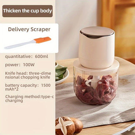 Wireless Meat Grinder, USB Charging Meat Grinder (Size 600ml)