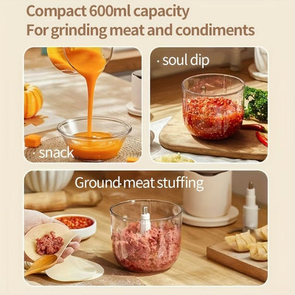 Wireless Meat Grinder, USB Charging Meat Grinder (Size 600ml)