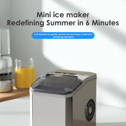 mini ice maker, household ice maker, portable ice maker, desktop ice maker, automatic ice maker, smart ice maker, bullet ice maker, dormitory ice maker, Australia, summer, small appliance, countertop ice machine - Black - Size Australian Standard