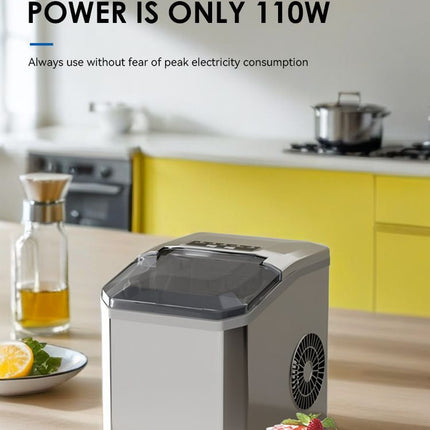 mini ice maker, household ice maker, portable ice maker, desktop ice maker, automatic ice maker, smart ice maker, bullet ice maker, dormitory ice maker, Australia, summer, small appliance, countertop ice machine - Black - Size Australian Standard