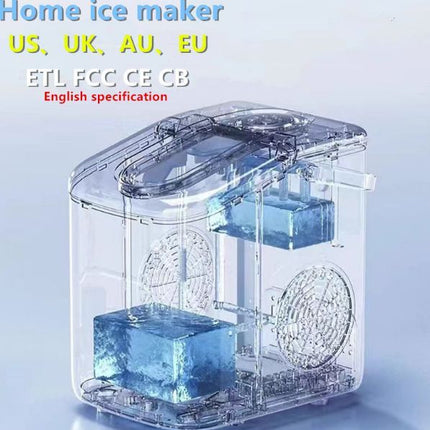 mini ice maker, household ice maker, portable ice maker, desktop ice maker, automatic ice maker, smart ice maker, bullet ice maker, dormitory ice maker, Australia, summer, small appliance, countertop ice machine - White - Size Australian Standard