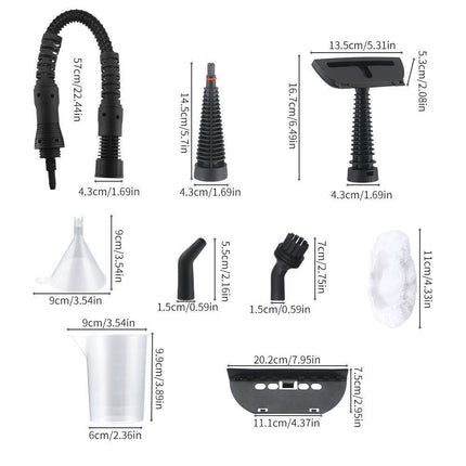 multifunctional steam cleaner, high-pressure steam cleaner, home cleaning Australia, air conditioner cleaner, kitchen range hood cleaner, chemical-free cleaning, steam sanitizer - White - Size A12-piece set
