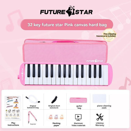 32-key melodica, student melodica, children melodica, beginner musical instrument, classroom instrument, melodica with blow-tube, melodica with mouthpiece, kids keyboard harmonica, school music supply, melodica for kids Australia - Blue - Size 32