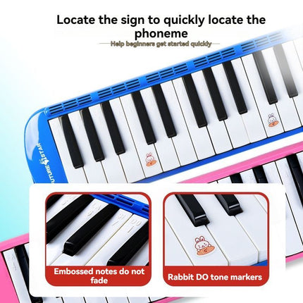 32-key melodica, student melodica, children melodica, beginner musical instrument, classroom instrument, melodica with blow-tube, melodica with mouthpiece, kids keyboard harmonica, school music supply, melodica for kids Australia - Blue - Size 32