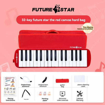 32-key melodica, student melodica, children melodica, beginner musical instrument, classroom instrument, melodica with blow-tube, melodica with mouthpiece, kids keyboard harmonica, school music supply, melodica for kids Australia - Pink - Size 32