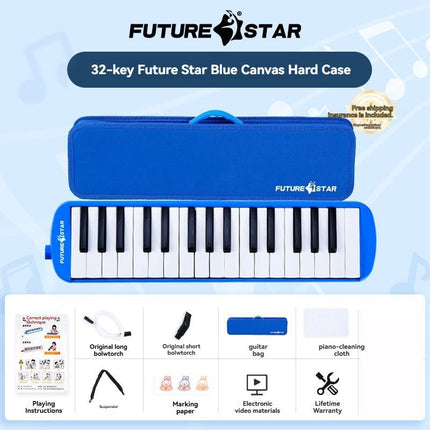 32-key melodica, student melodica, children melodica, beginner musical instrument, classroom instrument, melodica with blow-tube, melodica with mouthpiece, kids keyboard harmonica, school music supply, melodica for kids Australia - Red - Size 32
