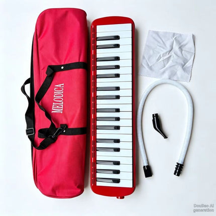 32-key melodica, 37-key melodica, student melodica, beginner melodica, musical instrument, music education, portable instrument, Australian students, classroom music - Green - Size 37