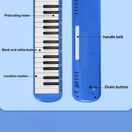 37-key mouth blown pipe, classroom musical instrument, blowing nozzle, base support, drainage function, Australian music education, classroom pipe with drainage, easy play wind instrument - Red - Size 37