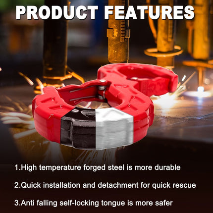 red heavy-duty S-shaped trailer tow hook, G80 steel, 14968.55 kg load capacity, off-road rescue, truck towing, SUV tow hook, vehicle recovery, self-locking tongue - Green - Size S