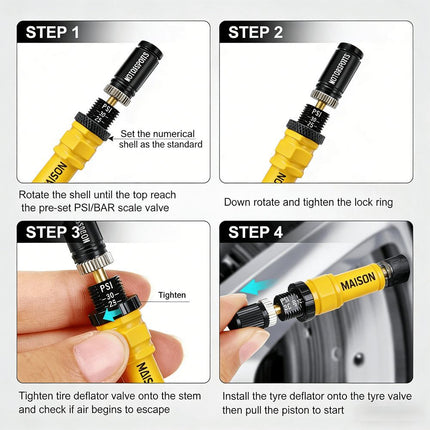 4X4 Tyre Deflator Automatic Valve Stems Adjustable Tyre (8pcs)