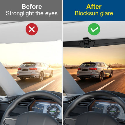 adjustable car sun visor extender, polarized sun visor, anti-glare car accessory, clip-on sun visor, universal car sun visor, Australia driving safety, car glare reducer, vehicle sun protection - Black - Size High-definition