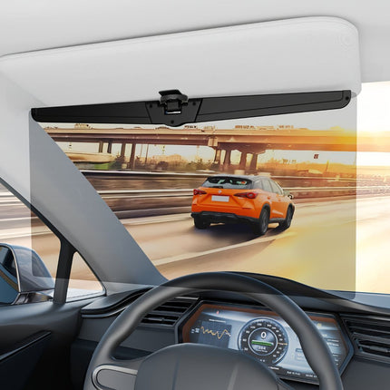 adjustable car sun visor extender, polarized sun visor, anti-glare car accessory, clip-on sun visor, universal car sun visor, Australia driving safety, car glare reducer, vehicle sun protection - Black - Size High-definition