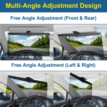 adjustable car sun visor extender, polarized sun visor, anti-glare car accessory, clip-on sun visor, universal car sun visor, Australia driving safety, car glare reducer, vehicle sun protection - Black - Size High-definition