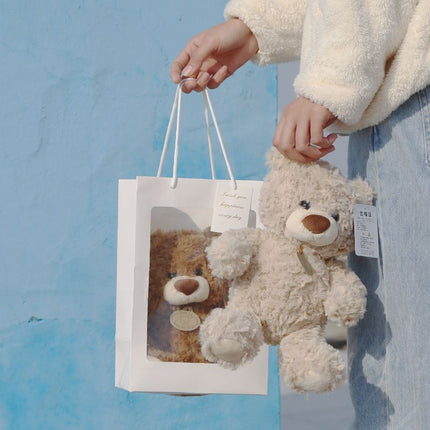 teddy bear, plush doll, soft toy, cuddly bear, boys birthday gift, claw machine prize, flower shop bear, huggable toy, beige teddy, brown teddy, stuffed animal, Australian toy - Dark Brown - Size 20CM