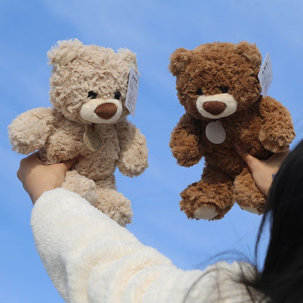 teddy bear, plush doll, soft toy, cuddly bear, boys birthday gift, claw machine prize, flower shop bear, huggable toy, beige teddy, brown teddy, stuffed animal, Australian toy - Dark Brown - Size 25CM