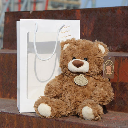 teddy bear, plush doll, soft toy, cuddly bear, boys birthday gift, claw machine prize, flower shop bear, huggable toy, beige teddy, brown teddy, stuffed animal, Australian toy - Light Brown - Size 25CM