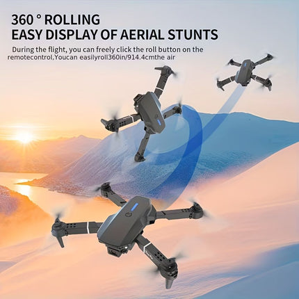 S2 MAX drone, dual-camera drone, upgraded remote control, ESC camera, long-lasting battery, 360° intelligent infrared flight, flying toy, drone gift, beginner drone, FPV drone - Black - Size Three batteries