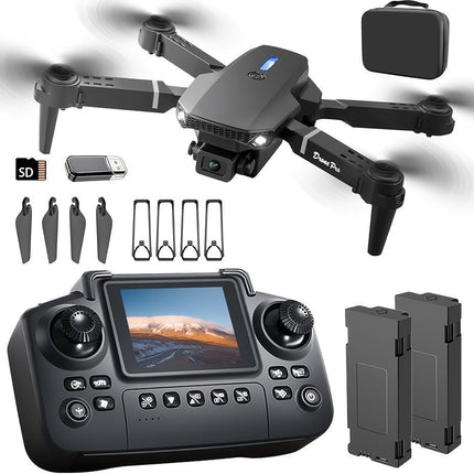S2 MAX drone, dual-camera drone, upgraded remote control, ESC camera, long-lasting battery, 360° intelligent infrared flight, flying toy, drone gift, beginner drone, FPV drone - Black - Size Two batteries