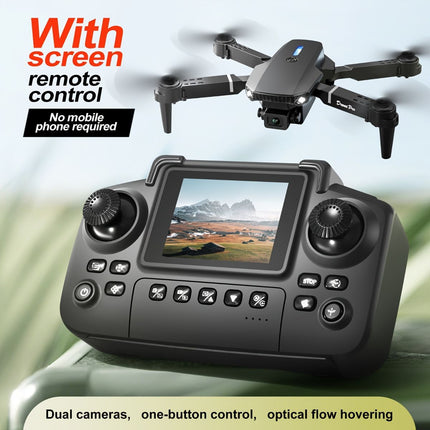 S2 MAX drone, dual-camera drone, upgraded remote control, ESC camera, long-lasting battery, 360° intelligent infrared flight, flying toy, drone gift, beginner drone, FPV drone - Gray - Size Three batteries