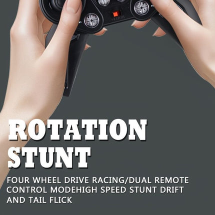 2.4G remote control car, electric stunt car, drifting car, spray function, kids toy car, double-sided stunt car, watch remote control, outdoor RC toy, rechargeable toy car - Red - Size Dual-control