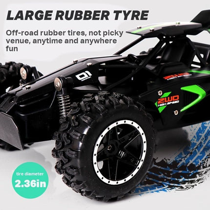 2.4G remote control car, high-speed off-road car, remote control toy for kids, four-wheel drive car, RC car with lights, outdoor toy Australia, gift for kids - Black - Size Dual-batteries