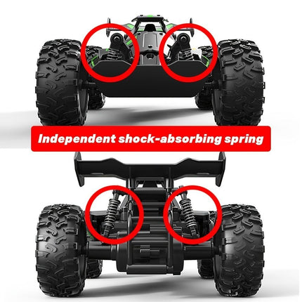 2.4G remote control car, high-speed off-road car, remote control toy for kids, four-wheel drive car, RC car with lights, outdoor toy Australia, gift for kids - Black - Size Dual-batteries