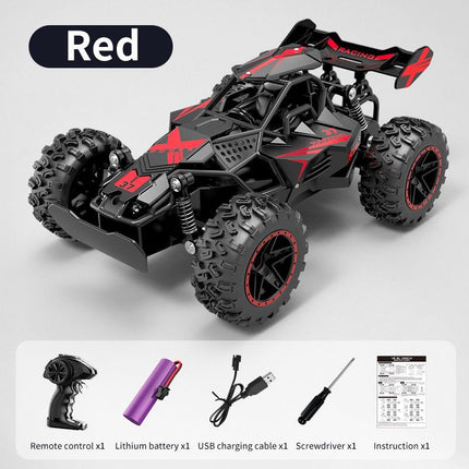 2.4G remote control car, high-speed off-road car, remote control toy for kids, four-wheel drive car, RC car with lights, outdoor toy Australia, gift for kids - Black - Size Three-electric systems