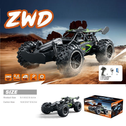 2.4G remote control car, high-speed off-road car, remote control toy for kids, four-wheel drive car, RC car with lights, outdoor toy Australia, gift for kids - Turquoise - Size Three-electric systems