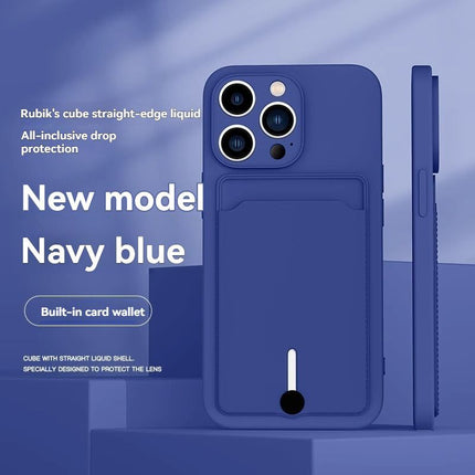 iPhone card holder case, built-in wallet phone case, midnight black phone case, drop protection case, iPhone wallet case Australia, Rubik's cube design case - Orange - Size iPhone 15