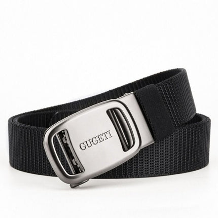 men's belt, outdoor sports belt, canvas belt, alloy automatic buckle, men's accessory, Australian belt, automatic belt men, casual belt, durable belt, travel belt - Blue - Size 130cm-51.1in