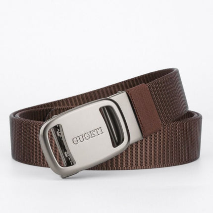 men's belt, outdoor sports belt, canvas belt, alloy automatic buckle, men's accessory, Australian belt, automatic belt men, casual belt, durable belt, travel belt - Blue - Size 150cm-59in
