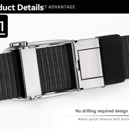 men's belt, outdoor sports belt, canvas belt, alloy automatic buckle, men's accessory, Australian belt, automatic belt men, casual belt, durable belt, travel belt - Dark Brown - Size 130cm-51.1in