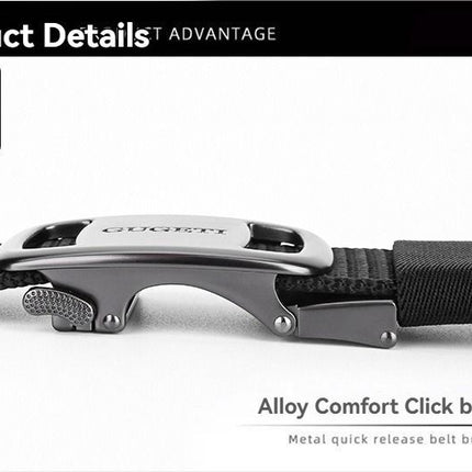 men's belt, outdoor sports belt, canvas belt, alloy automatic buckle, men's accessory, Australian belt, automatic belt men, casual belt, durable belt, travel belt - Dark Brown - Size 150cm-59in