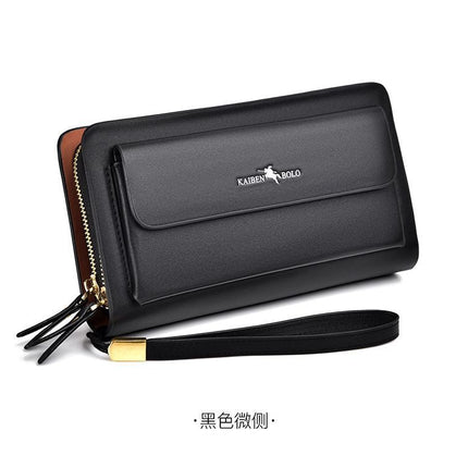 men's handheld wallet, multi-compartment wallet, card holder wallet, large capacity wallet, Australian men's accessories - Black - Size M