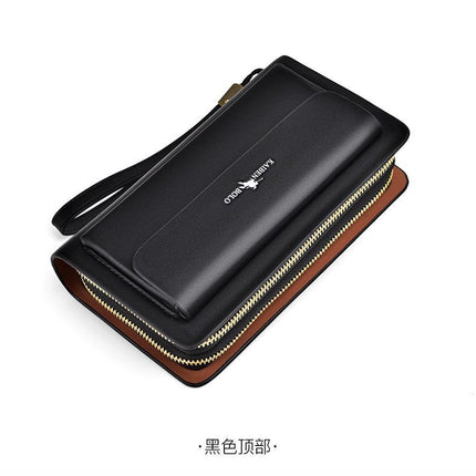 men's handheld wallet, multi-compartment wallet, card holder wallet, large capacity wallet, Australian men's accessories - Black - Size M