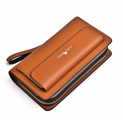 men's handheld wallet, multi-compartment wallet, card holder wallet, large capacity wallet, Australian men's accessories - Black - Size M