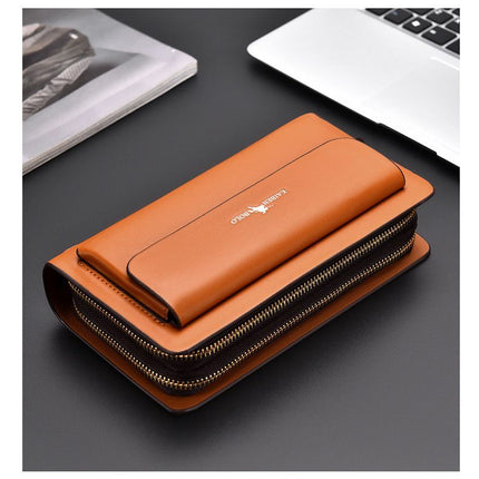 men's handheld wallet, multi-compartment wallet, card holder wallet, large capacity wallet, Australian men's accessories - Black - Size M