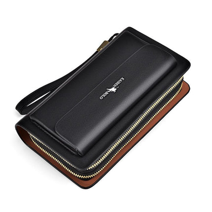 men's handheld wallet, multi-compartment wallet, card holder wallet, large capacity wallet, Australian men's accessories - Light Brown - Size M