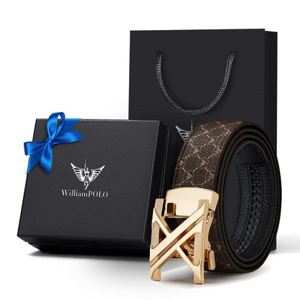 men's belt, genuine leather belt, alloy buckle belt, all-matching belt, premium men's accessories, Australian men's fashion, casual belt, formal belt, leather accessories - Golden Khaki - Size 120cm-47.2in