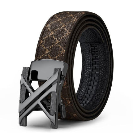 men's belt, genuine leather belt, alloy buckle belt, all-matching belt, premium men's accessories, Australian men's fashion, casual belt, formal belt, leather accessories - Golden Coffee - Size 120cm-47.2in
