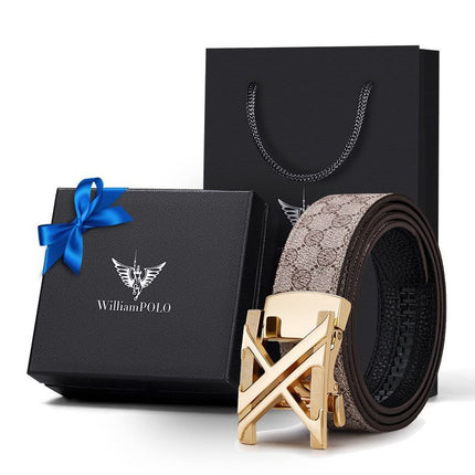 men's belt, genuine leather belt, alloy buckle belt, all-matching belt, premium men's accessories, Australian men's fashion, casual belt, formal belt, leather accessories - Golden Coffee - Size 120cm-47.2in