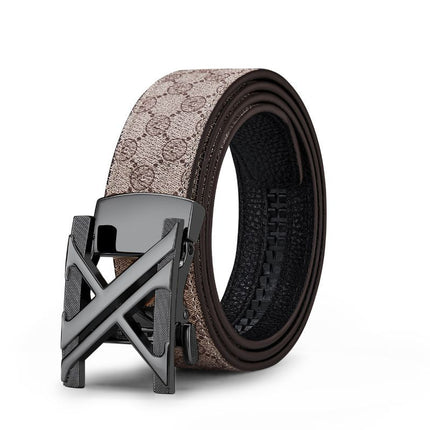 men's belt, genuine leather belt, alloy buckle belt, all-matching belt, premium men's accessories, Australian men's fashion, casual belt, formal belt, leather accessories - Golden Coffee - Size 125cm-49.2in