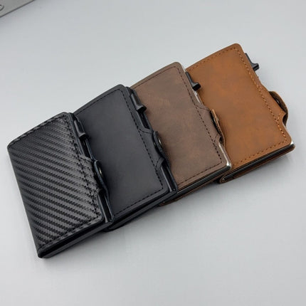 men's accessories, RFID-blocking card holder, aluminum card holder, carbon fiber pattern, security card holder, minimalist wallet alternative, Australian men, credit card protector, identity theft prevention, slim card holder - Black - Size M