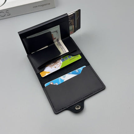 men's accessories, RFID-blocking card holder, aluminum card holder, carbon fiber pattern, security card holder, minimalist wallet alternative, Australian men, credit card protector, identity theft prevention, slim card holder - Black - Size M