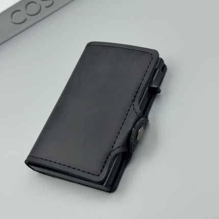 men's accessories, RFID-blocking card holder, aluminum card holder, carbon fiber pattern, security card holder, minimalist wallet alternative, Australian men, credit card protector, identity theft prevention, slim card holder - Carbon-fiber black - Size M